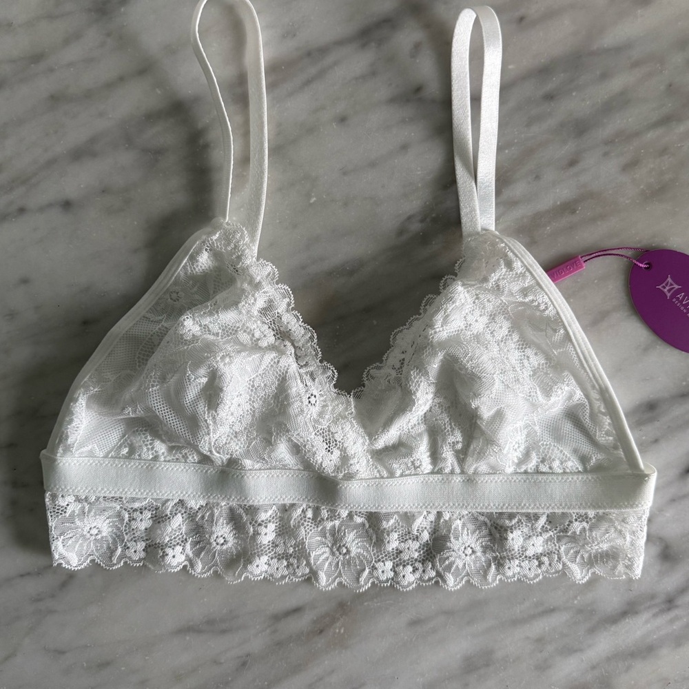 White Lace Bralette Bra